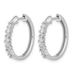 14k White Gold 1/2 carat Lab Grown Diamond VS/SI+ G+ Complete Hinged Hoop Earrings