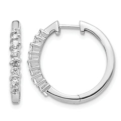 14k White Gold 1/2 carat Lab Grown Diamond VS/SI+ G+ Complete Hinged Hoop Earrings