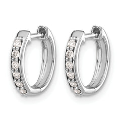 10k White Gold Diamond Hinged Hoop Earrings