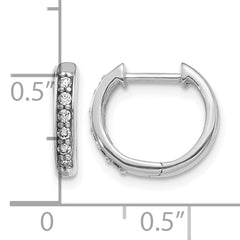 10k White Gold Diamond Hinged Hoop Earrings