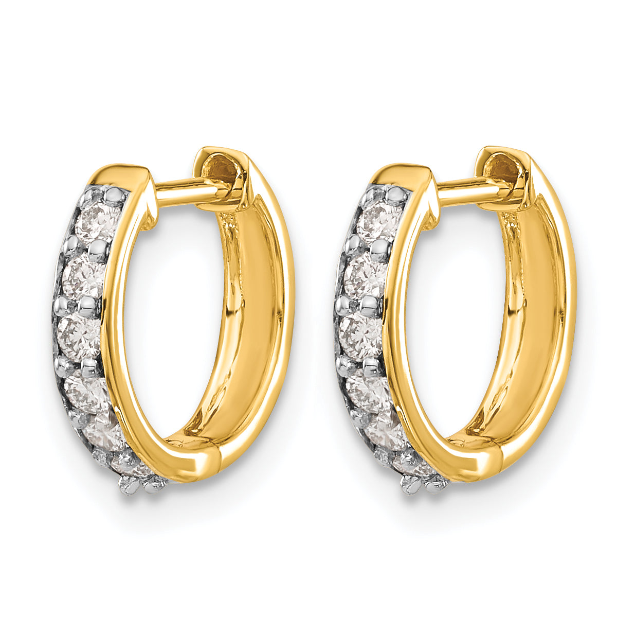 10k Diamond Hinged Hoop Earrings Secondary image
