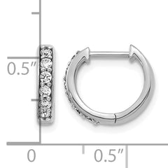 14k White Gold 1/4 carat Lab Grown Diamond VS/SI+ G+ Complete Hinged Hoop Earrings