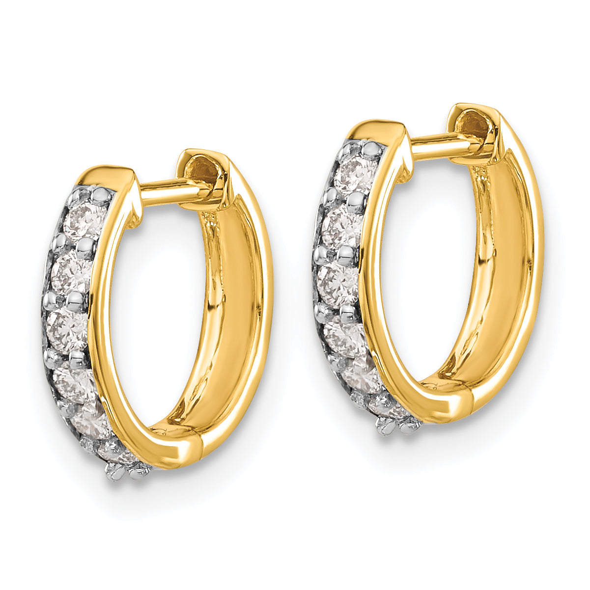 14k 1/4 carat Lab Grown Diamond VS/SI+ G+ Complete Hinged Hoop Earrings Secondary image