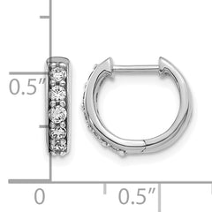 10k White Gold Diamond Hinged Hoop Earrings