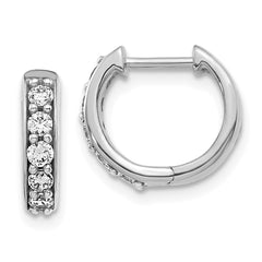 14k White Gold 1/3 carat Lab Grown Diamond VS/SI+ G+ Complete Hinged Hoop Earrings