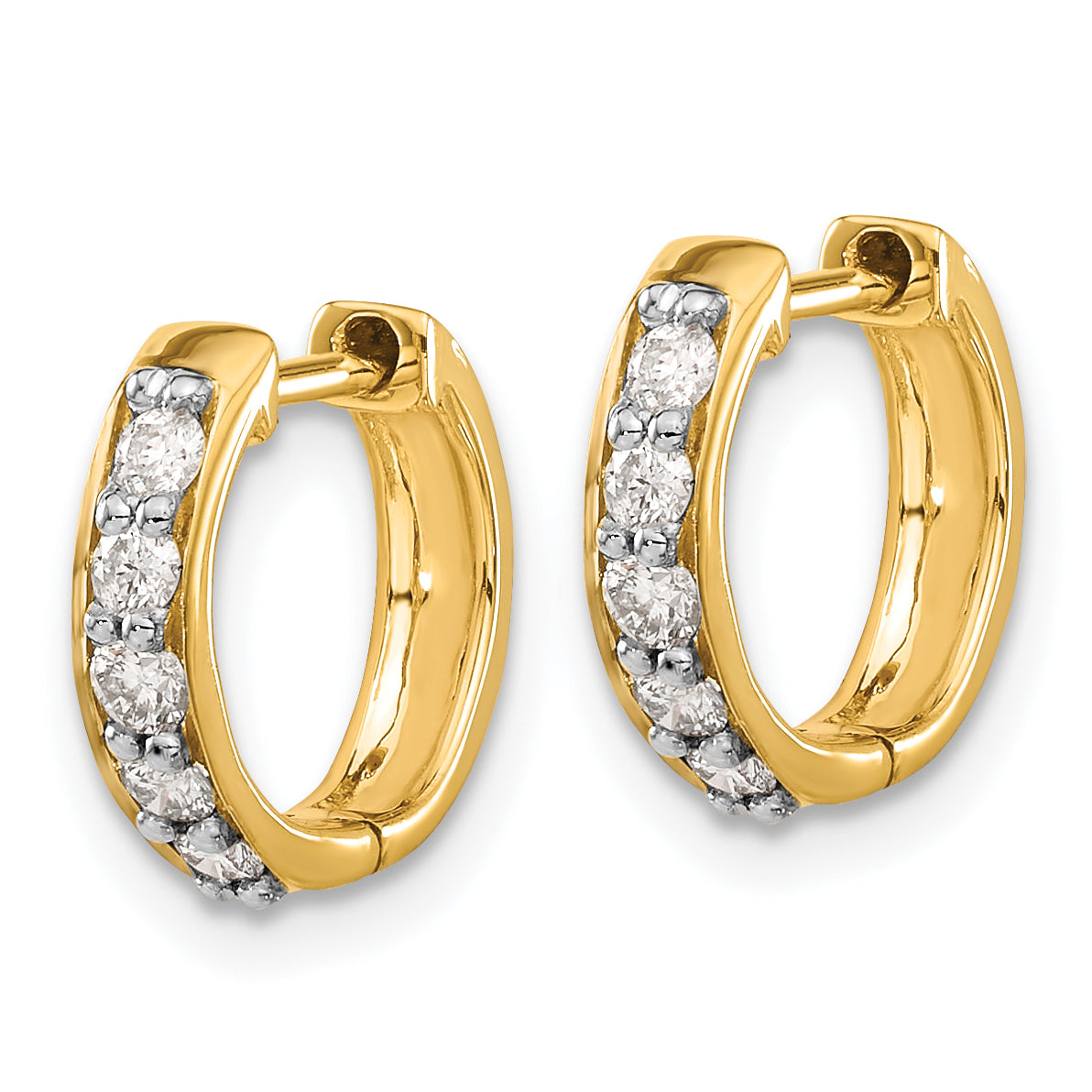 14k 1/3 carat Lab Grown Diamond VS/SI+ G+ Complete Hinged Hoop Earrings Secondary image