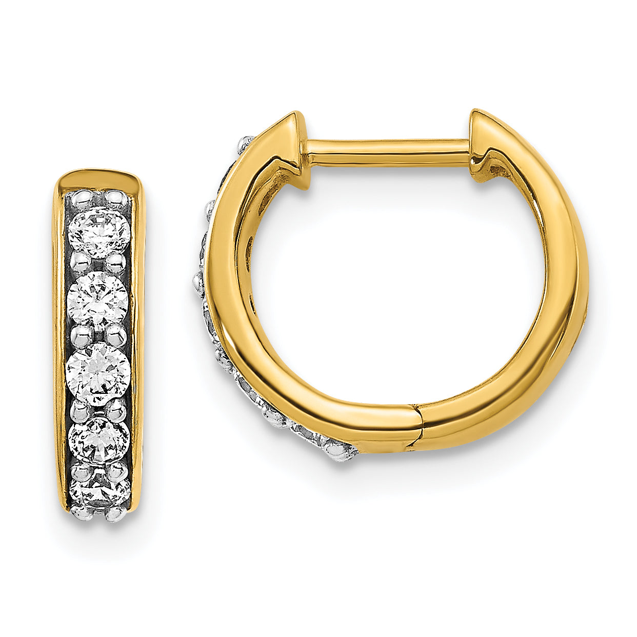 14k 1/3 carat Lab Grown Diamond VS/SI+ G+ Complete Hinged Hoop Earrings Main image