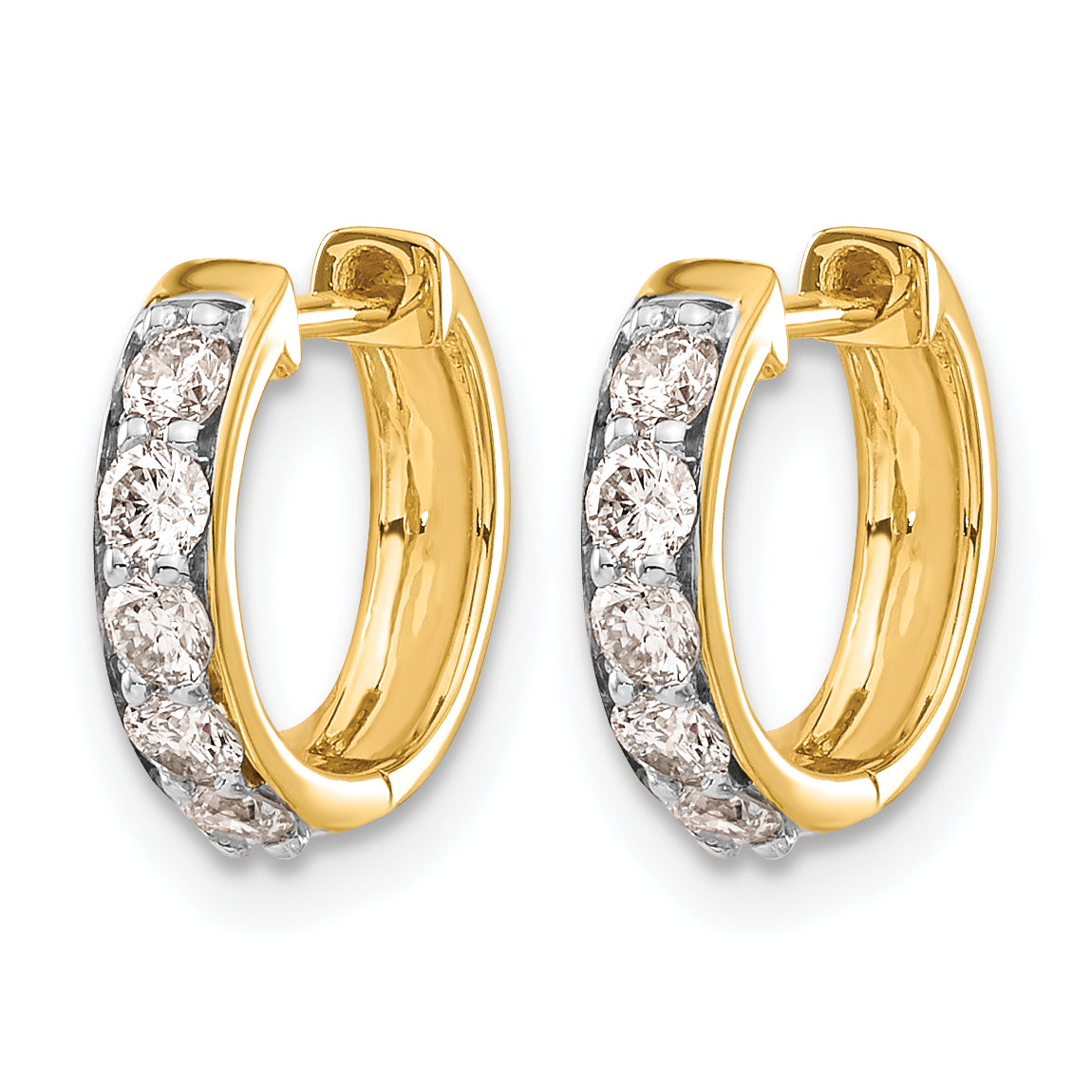 10k Diamond Hinged Hoop Earrings Secondary image