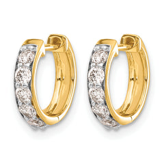 10k Diamond Hinged Hoop Earrings