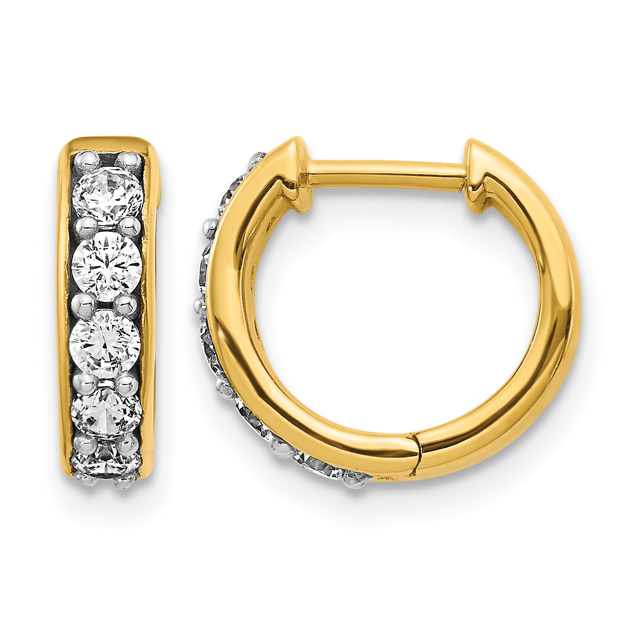 10k Diamond Hinged Hoop Earrings Main image