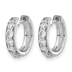 14k White Gold 1/2 carat Lab Grown Diamond VS/SI+ G+ Complete Hinged Hoop Earrings