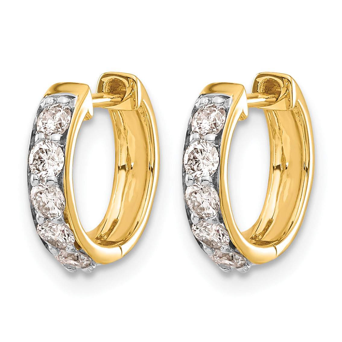 14k 1/2 carat Lab Grown Diamond VS/SI+ G+ Complete Hinged Hoop Earrings Secondary image