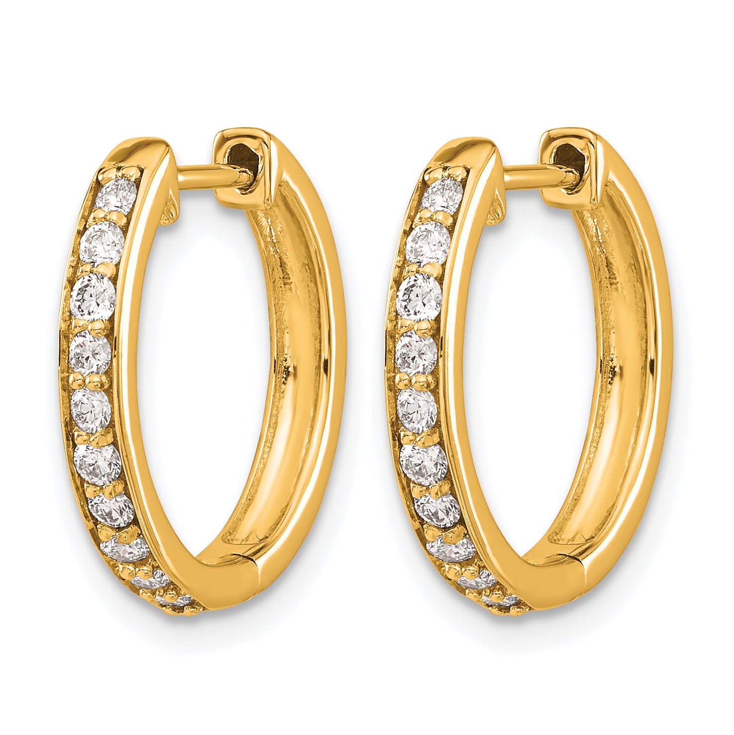 10k Diamond Hinged Hoop Earrings Secondary image