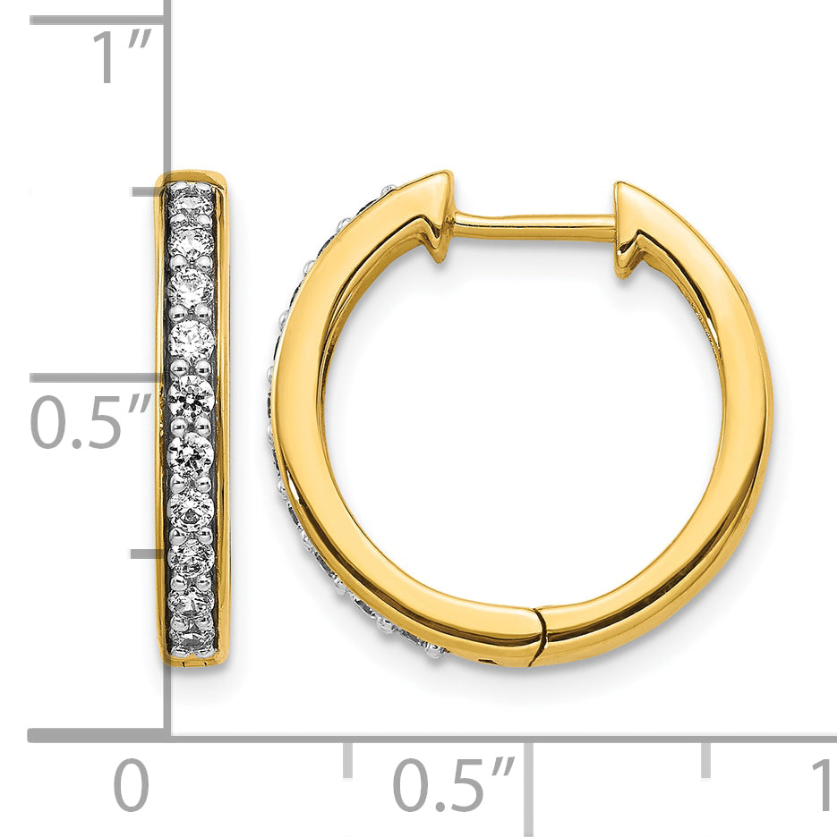 10k Diamond Hinged Hoop Earrings