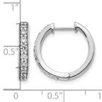 10k White Gold Diamond Hinged Hoop Earrings