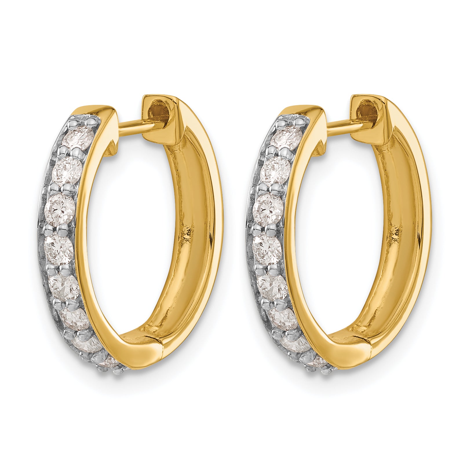 10k Diamond Hinged Hoop Earrings Secondary image