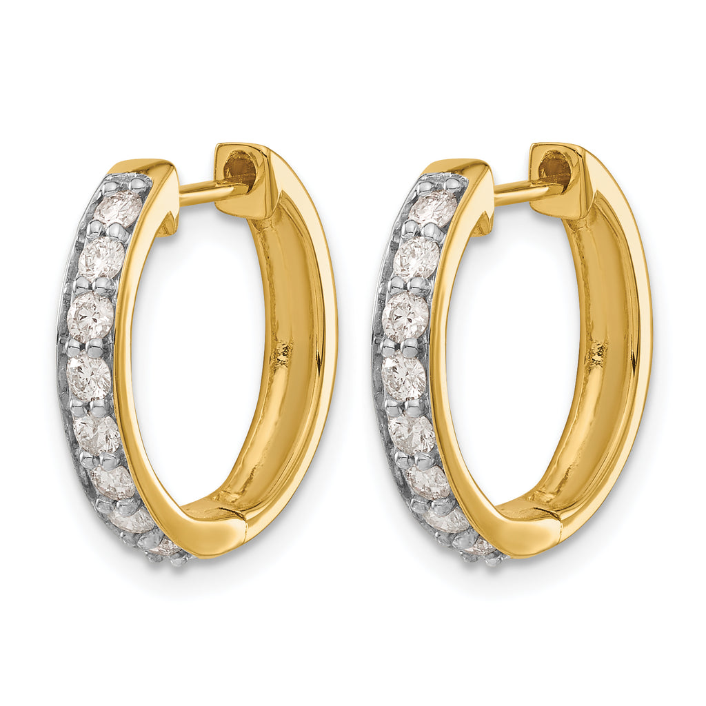 10k Diamond Hinged Hoop Earrings