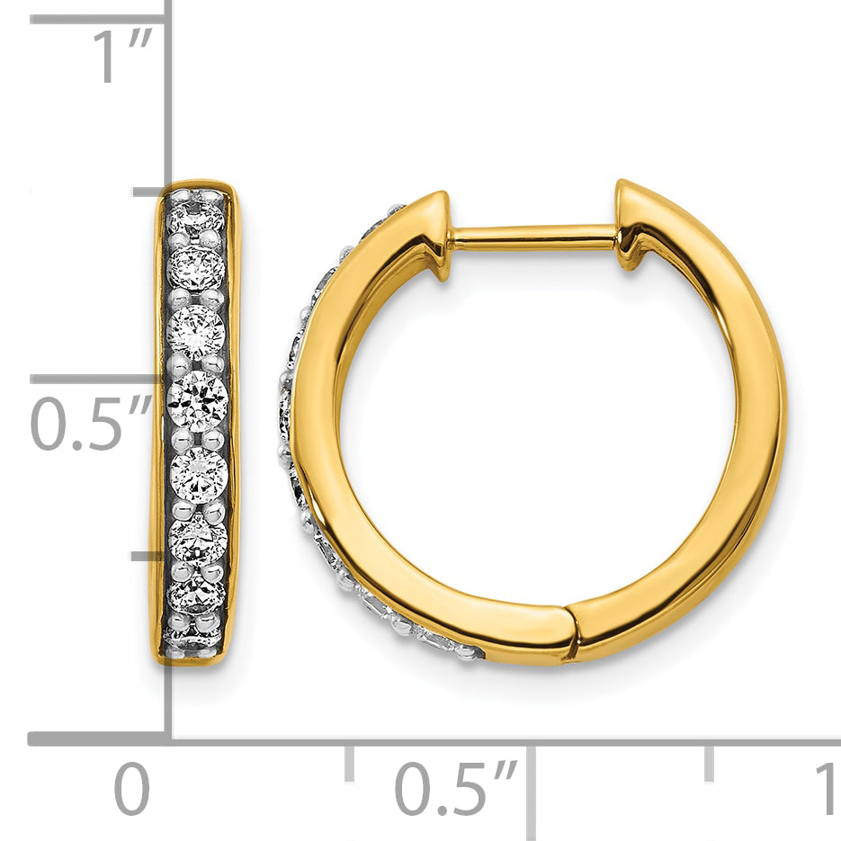 10k Diamond Hinged Hoop Earrings
