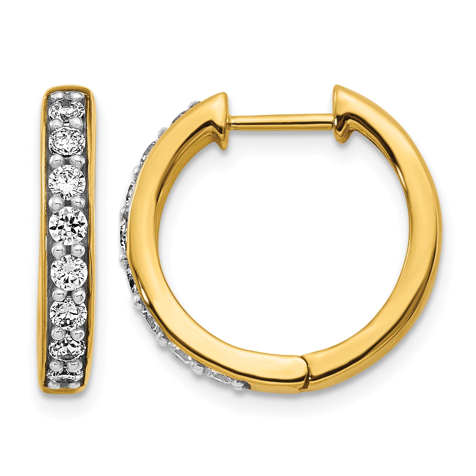 10k Diamond Hinged Hoop Earrings Main image