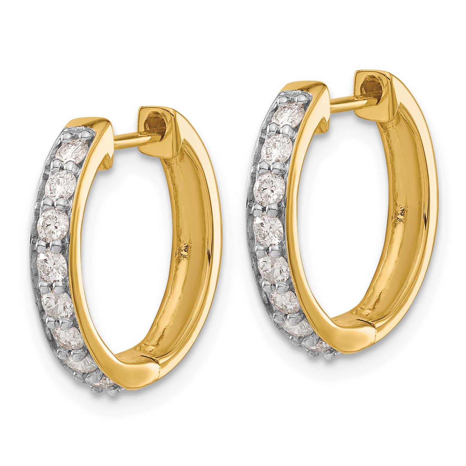 14k 1/2 carat Lab Grown Diamond VS/SI+ G+ Complete Hinged Hoop Earrings Secondary image