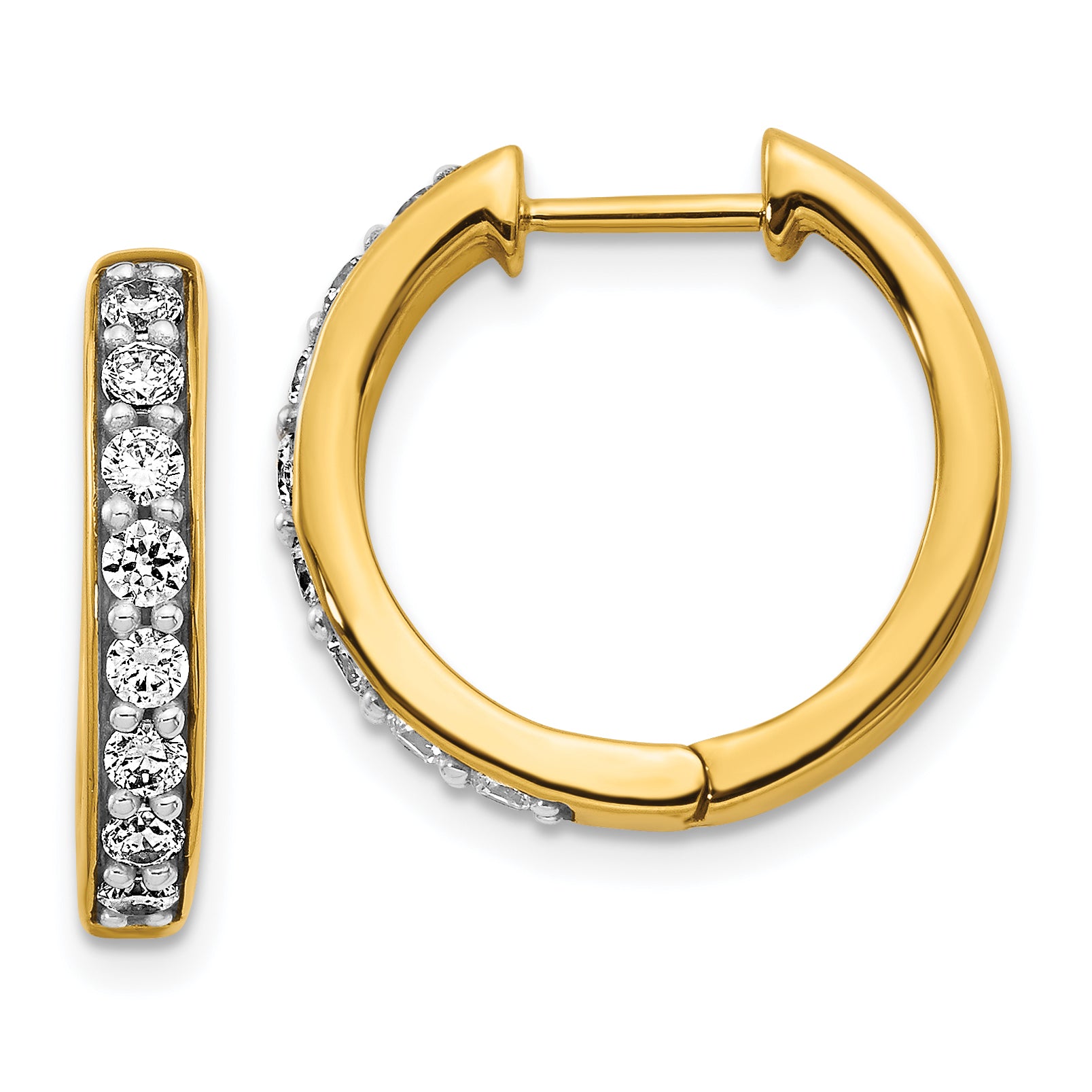 14k 1/2 carat Lab Grown Diamond VS/SI+ G+ Complete Hinged Hoop Earrings Main image