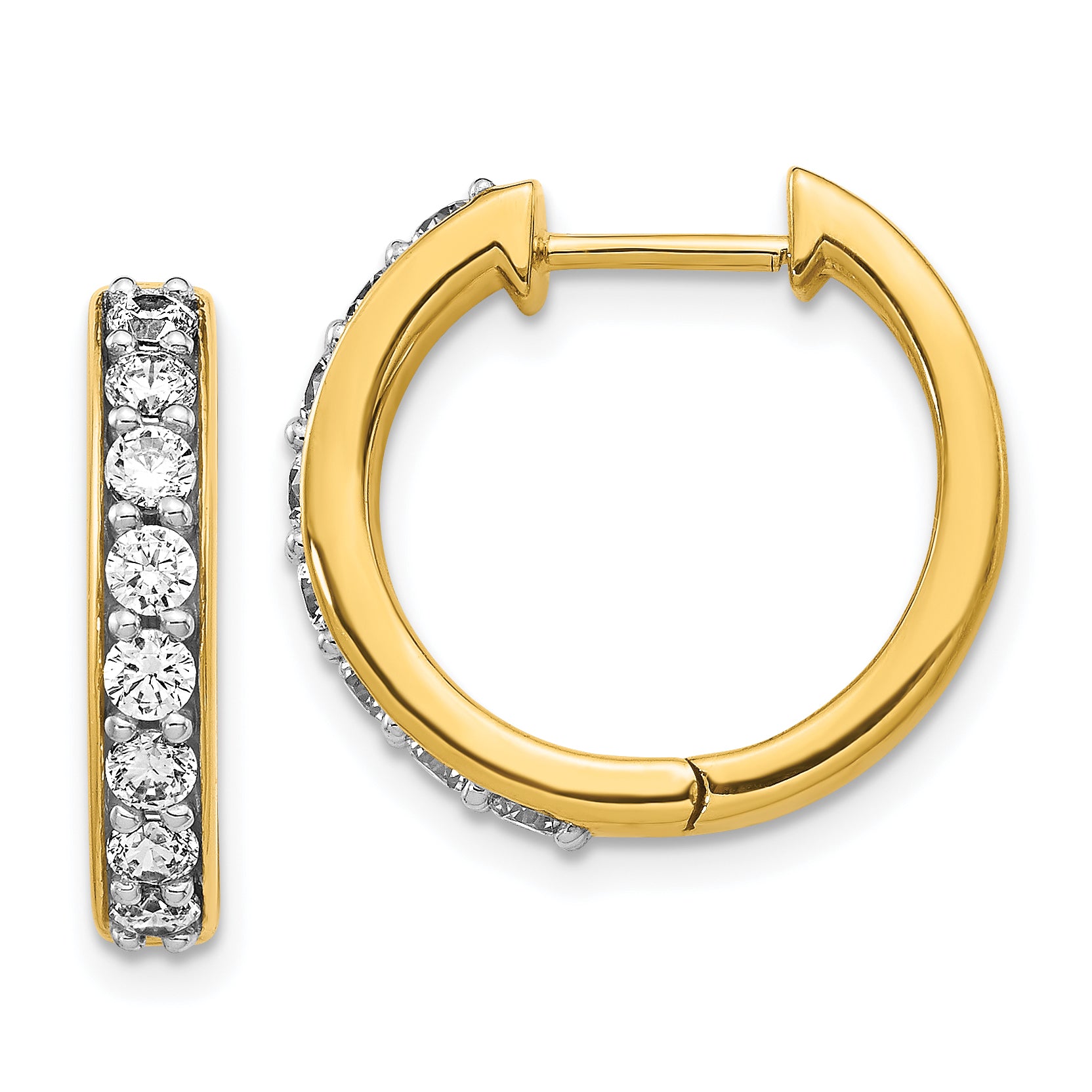 10k Diamond Hinged Hoop Earrings Main image