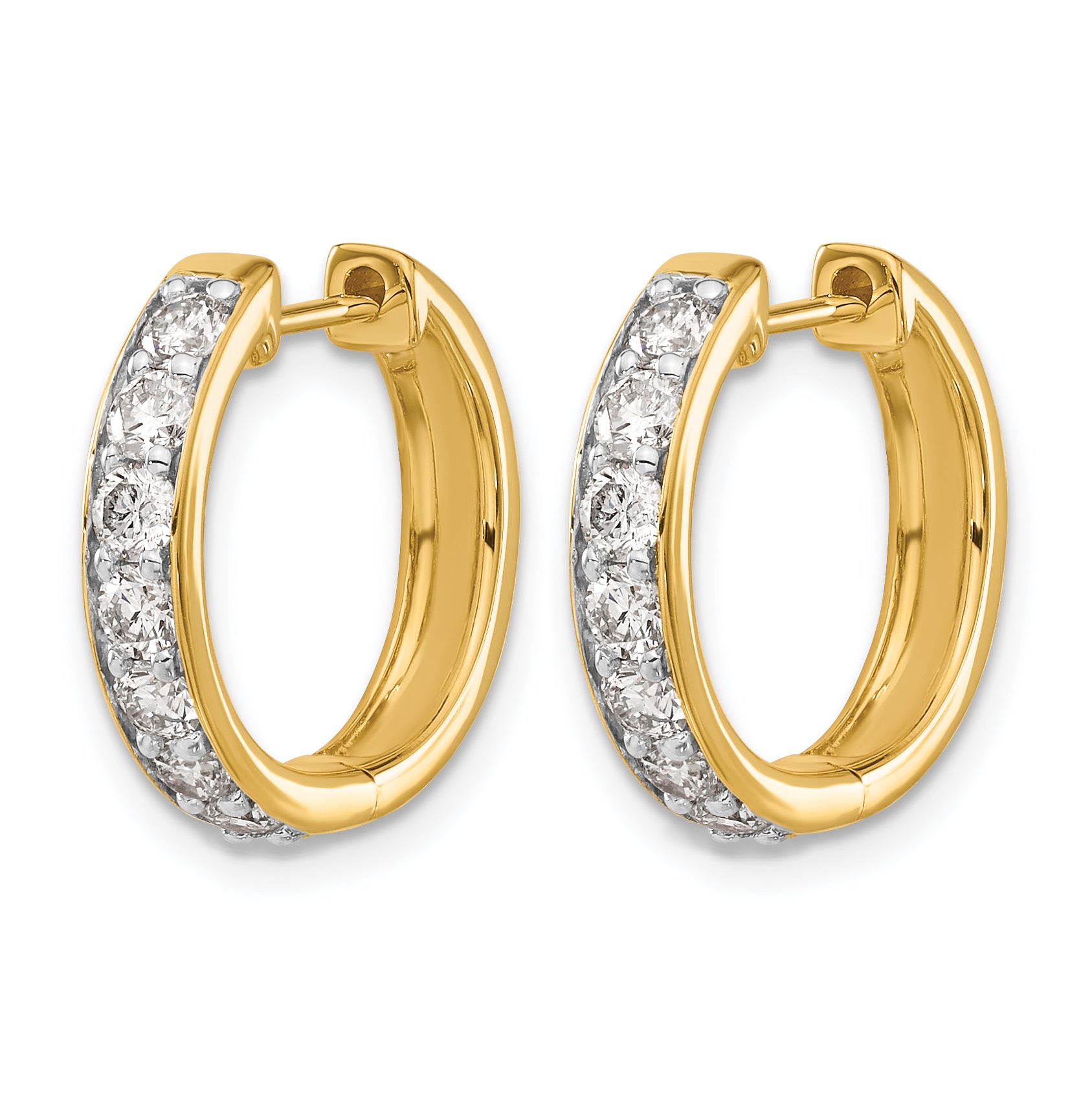 10k Diamond Hinged Hoop Earrings Secondary image