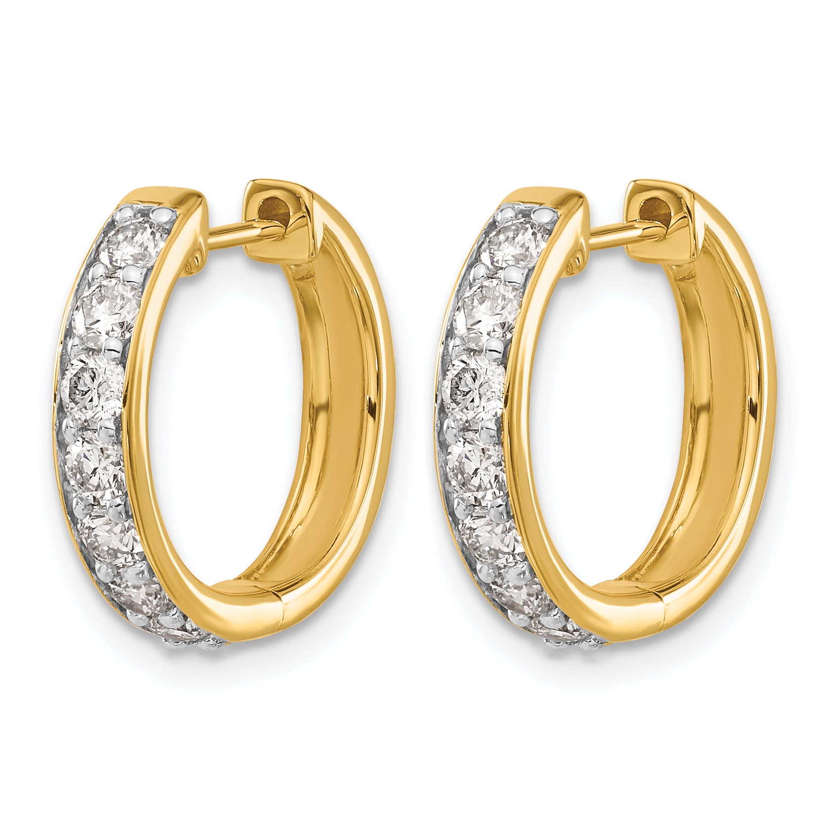 14k 1 carat Lab Grown Diamond VS/SI+ G+ Complete Hinged Hoop Earrings Secondary image