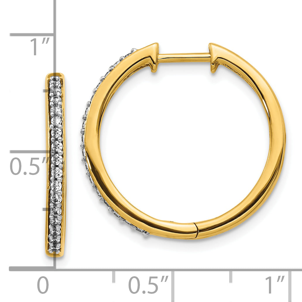 10k Diamond Hinged Hoop Earrings Secondary image