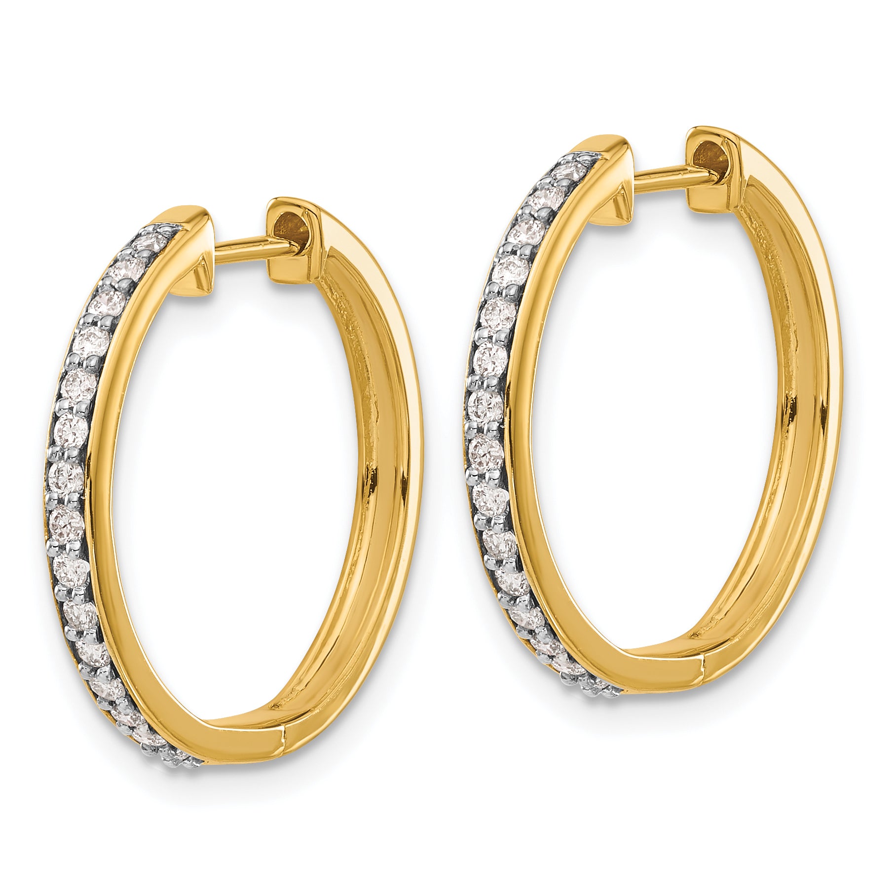 10k Diamond Hinged Hoop Earrings Secondary image