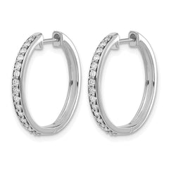 14k White Gold 1/3 carat Lab Grown Diamond VS/SI+ G+ Complete Hinged Hoop Earrings