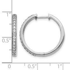 14k White Gold 1/3 carat Lab Grown Diamond VS/SI+ G+ Complete Hinged Hoop Earrings