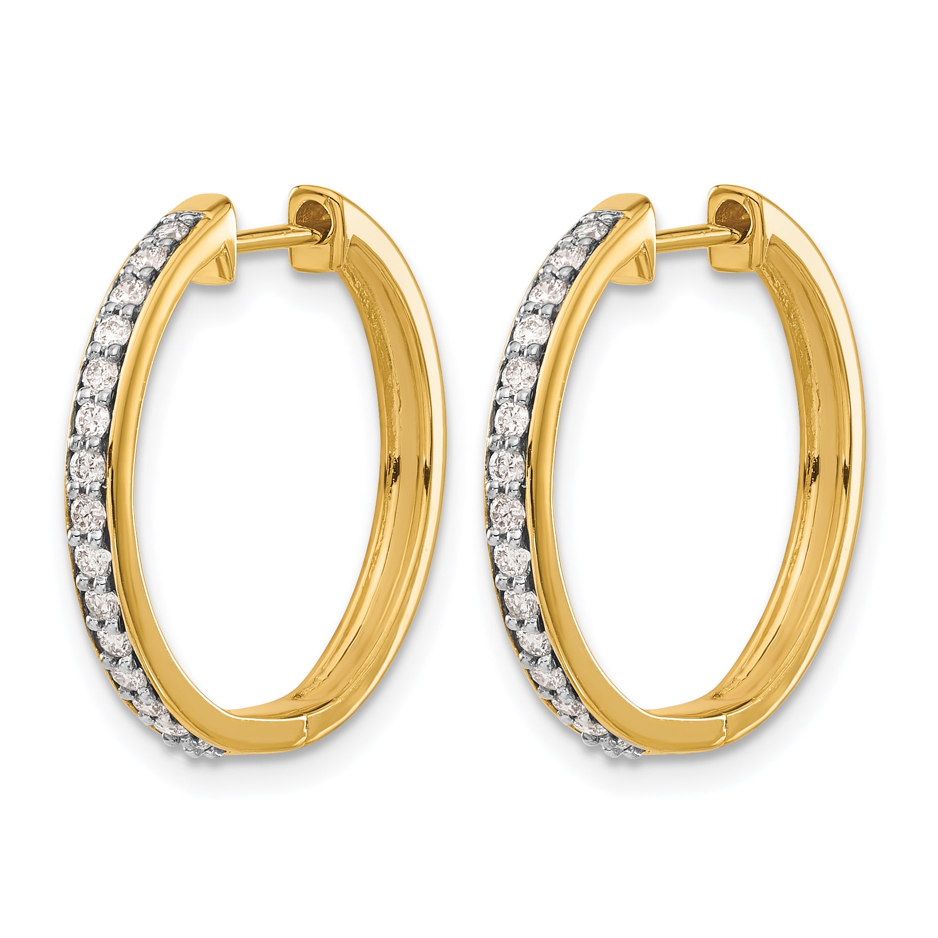 14k 1/3 carat Lab Grown Diamond VS/SI+ G+ Complete Hinged Hoop Earrings Secondary image