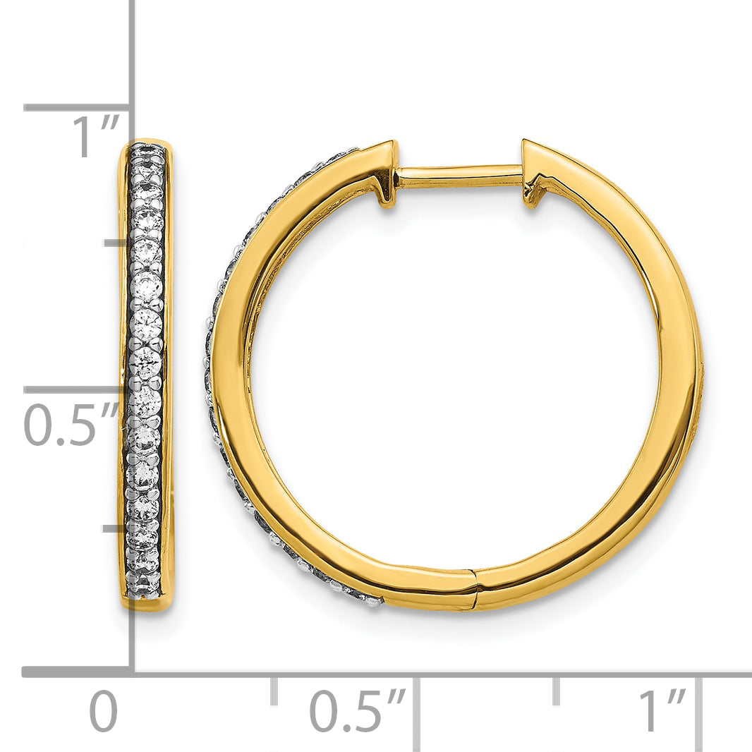14k 1/3 carat Lab Grown Diamond VS/SI+ G+ Complete Hinged Hoop Earrings