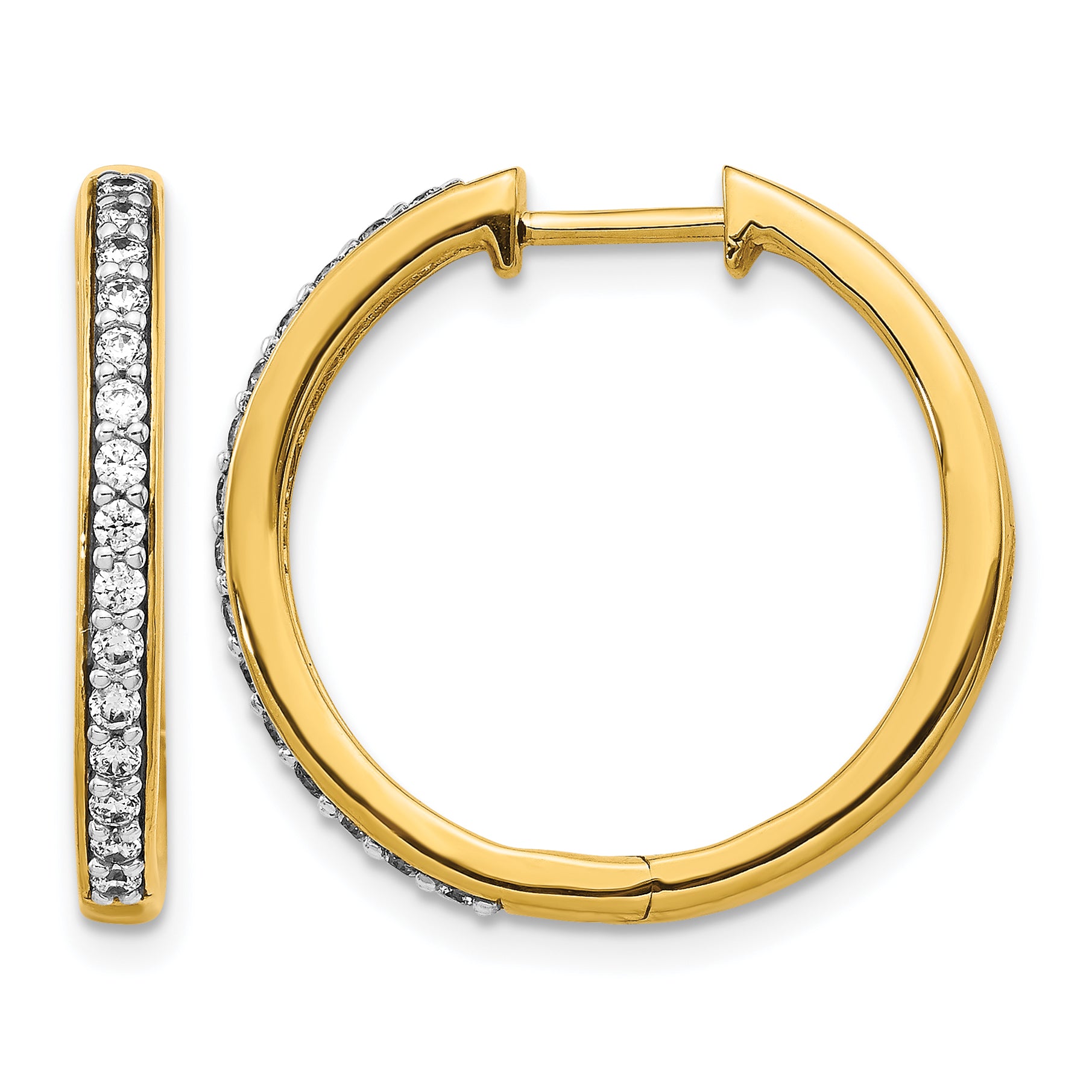 14k 1/3 carat Lab Grown Diamond VS/SI+ G+ Complete Hinged Hoop Earrings Main image