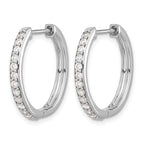 10k White Gold Diamond Hinged Hoop Earrings