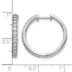 10k White Gold Diamond Hinged Hoop Earrings