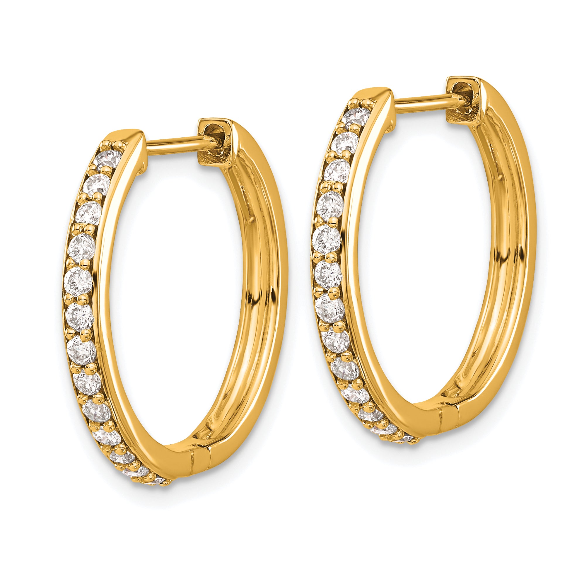 10k Diamond Hinged Hoop Earrings Secondary image
