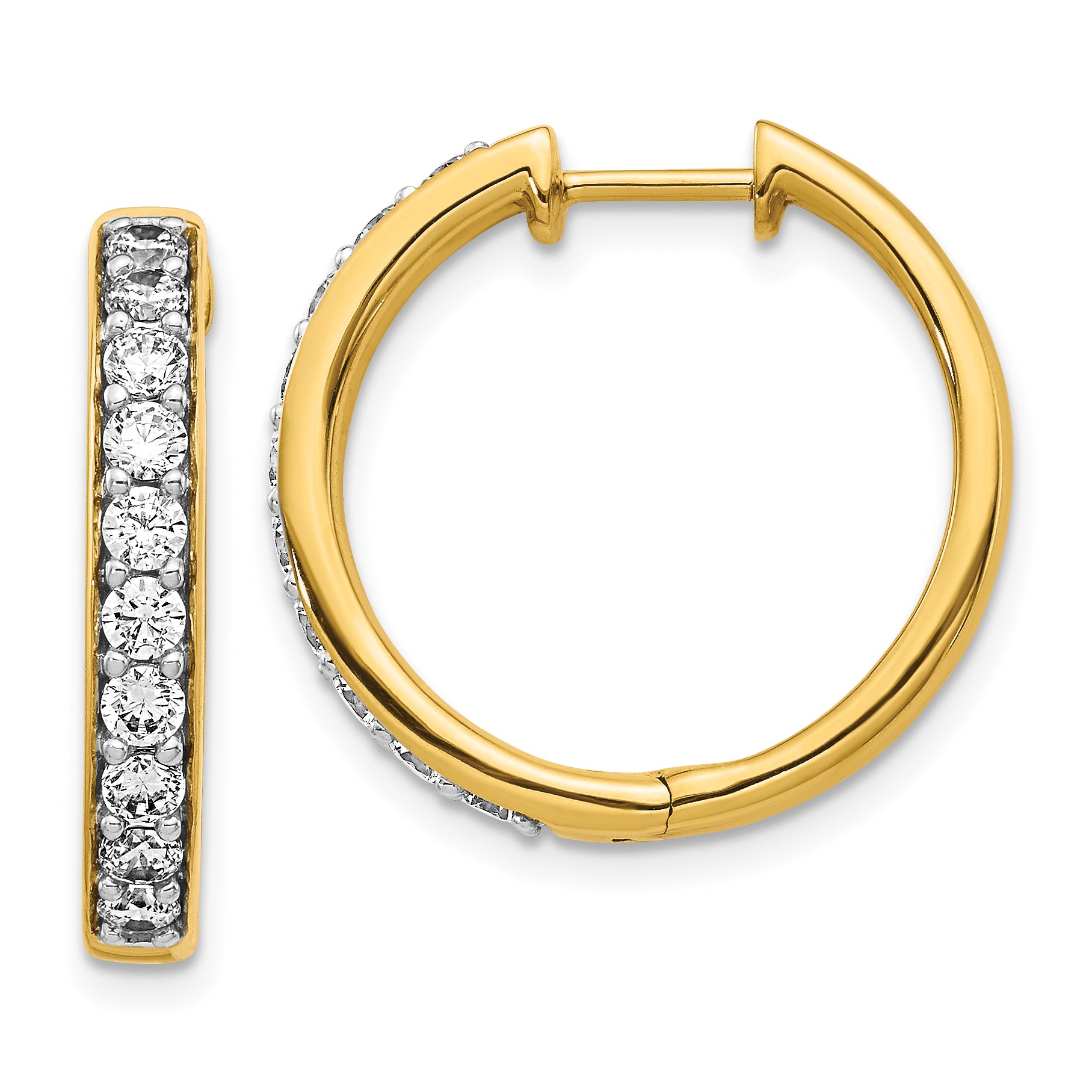 10k Diamond Hinged Hoop Earrings Main image