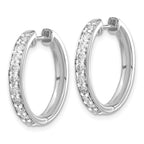 14k White Gold 1 carat Lab Grown Diamond VS/SI+ G+ Complete Hinged Hoop Earrings