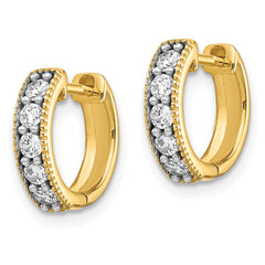 14k 1/3 carat Lab Grown Diamond VS/SI+ G+ Complete Miligrain Hinged Hoop Earrings
