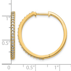 14k 1/2 carat Lab Grown Diamond VS/SI+ G+ Complete Miligrain Hinged Hoop Earrings
