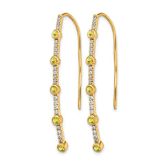 14K Lab Grown Diamond VS/SI+ G+ Cr.Yellow Sapp Threader Earring