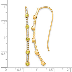 14K Lab Grown Diamond VS/SI+ G+ Cr.Yellow Sapp Threader Earring