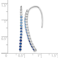 10k White Gold Diamond and Sapphire Earrings