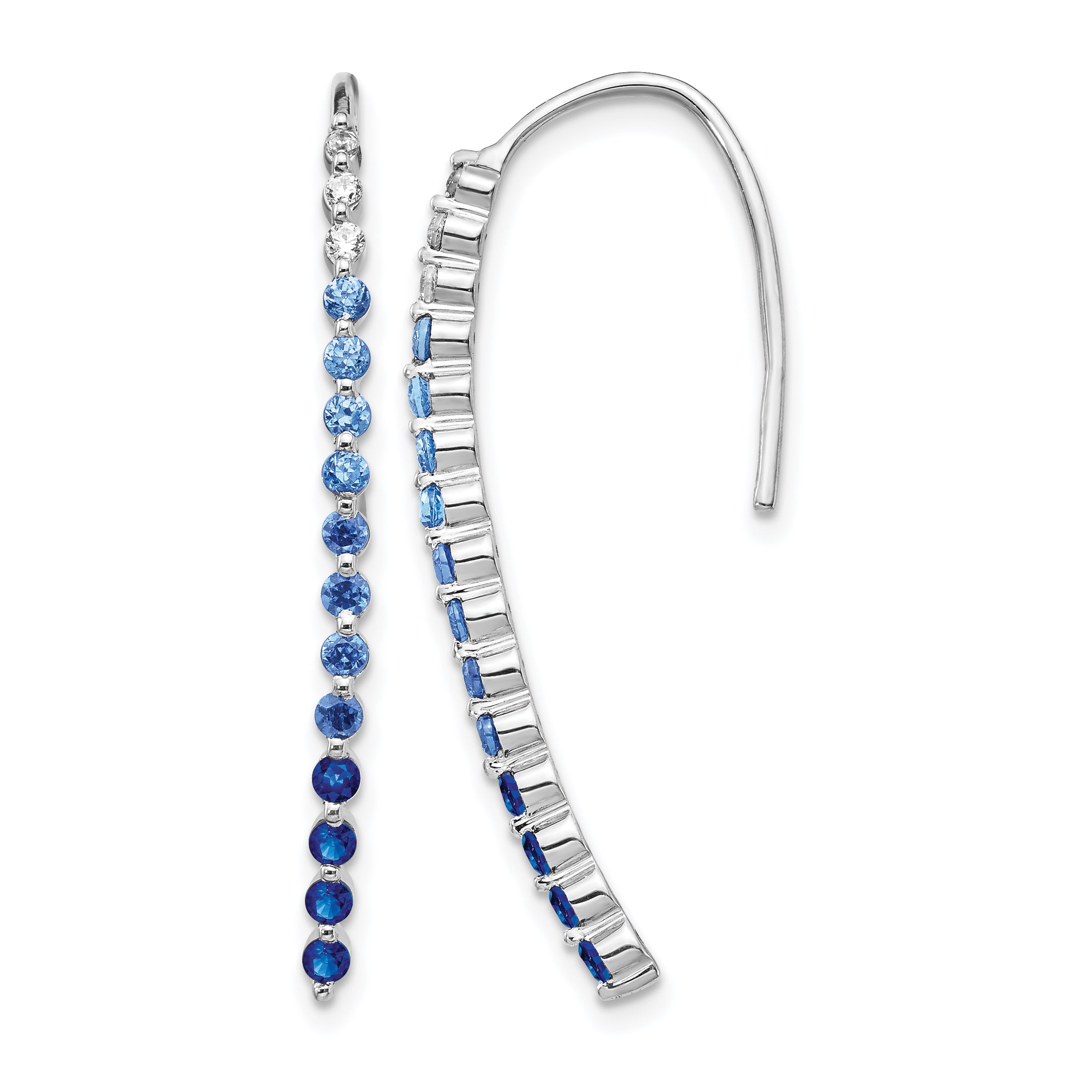 10k White Gold Diamond and Sapphire Earrings Main image