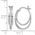 10k White Gold Diamond Hoop Earrings