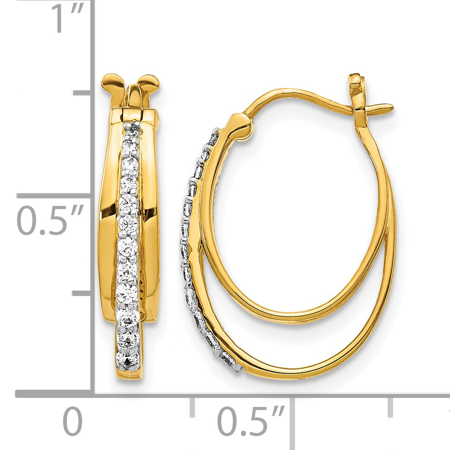 10k Diamond Hoop Earrings Secondary image