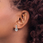 14k White Gold 1/6 carat Lab Grown Diamond VS/SI+ G+ Complete Dangle Teardrop Post Earrings