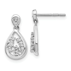 14k White Gold 1/6 carat Lab Grown Diamond VS/SI+ G+ Complete Dangle Teardrop Post Earrings